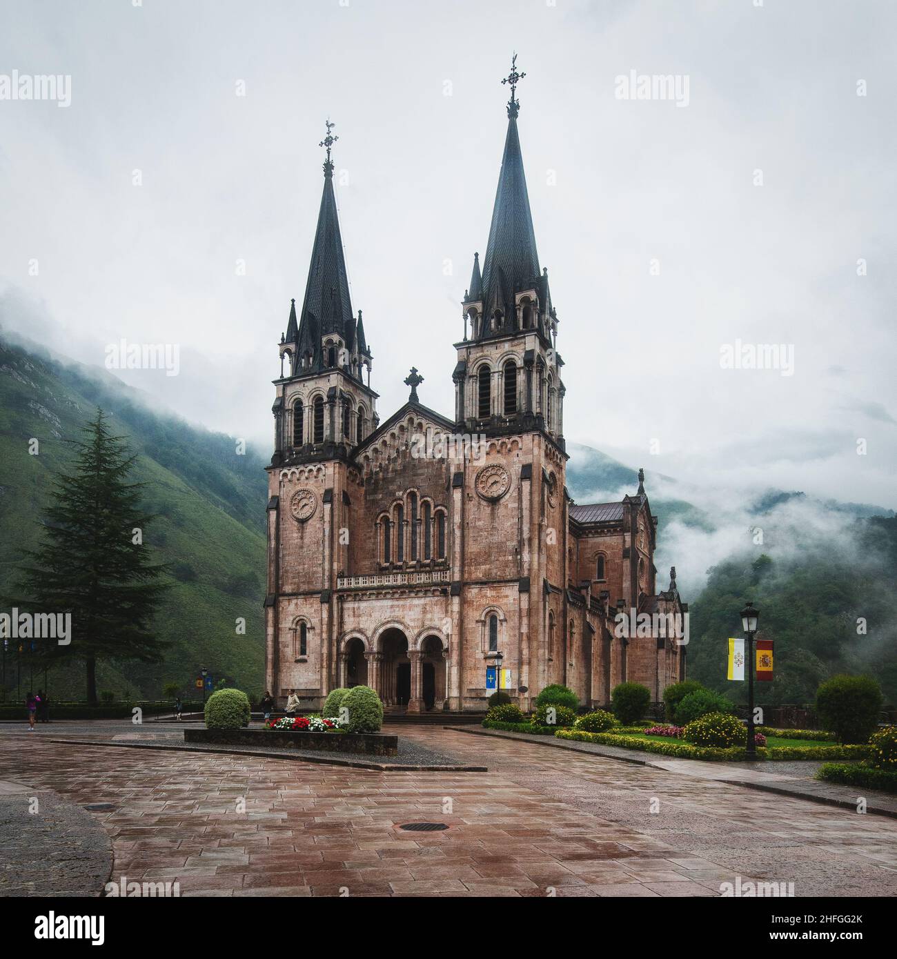 Basilica of Covadonga, Asturias, Spain Stock Photo
