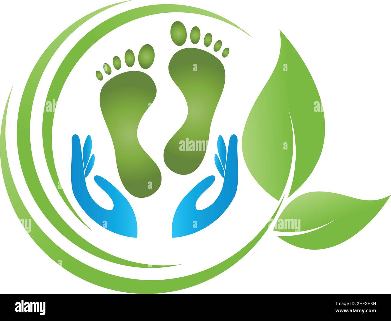 Feet, foot massage, pedicure, physiotherapy, background Stock Vector