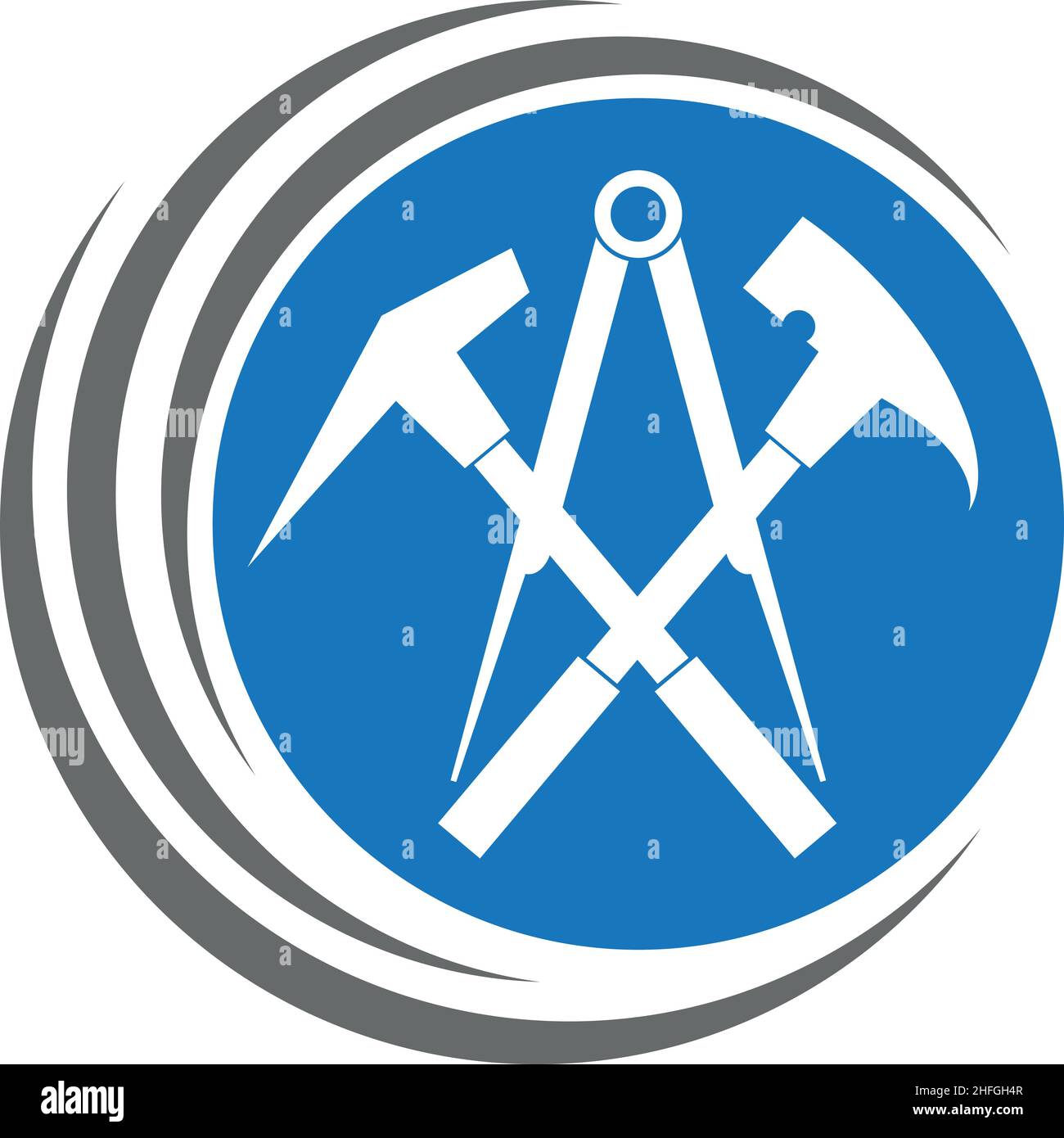Roofing Tools, Tools, Roofer, Logo, Background Stock Vector