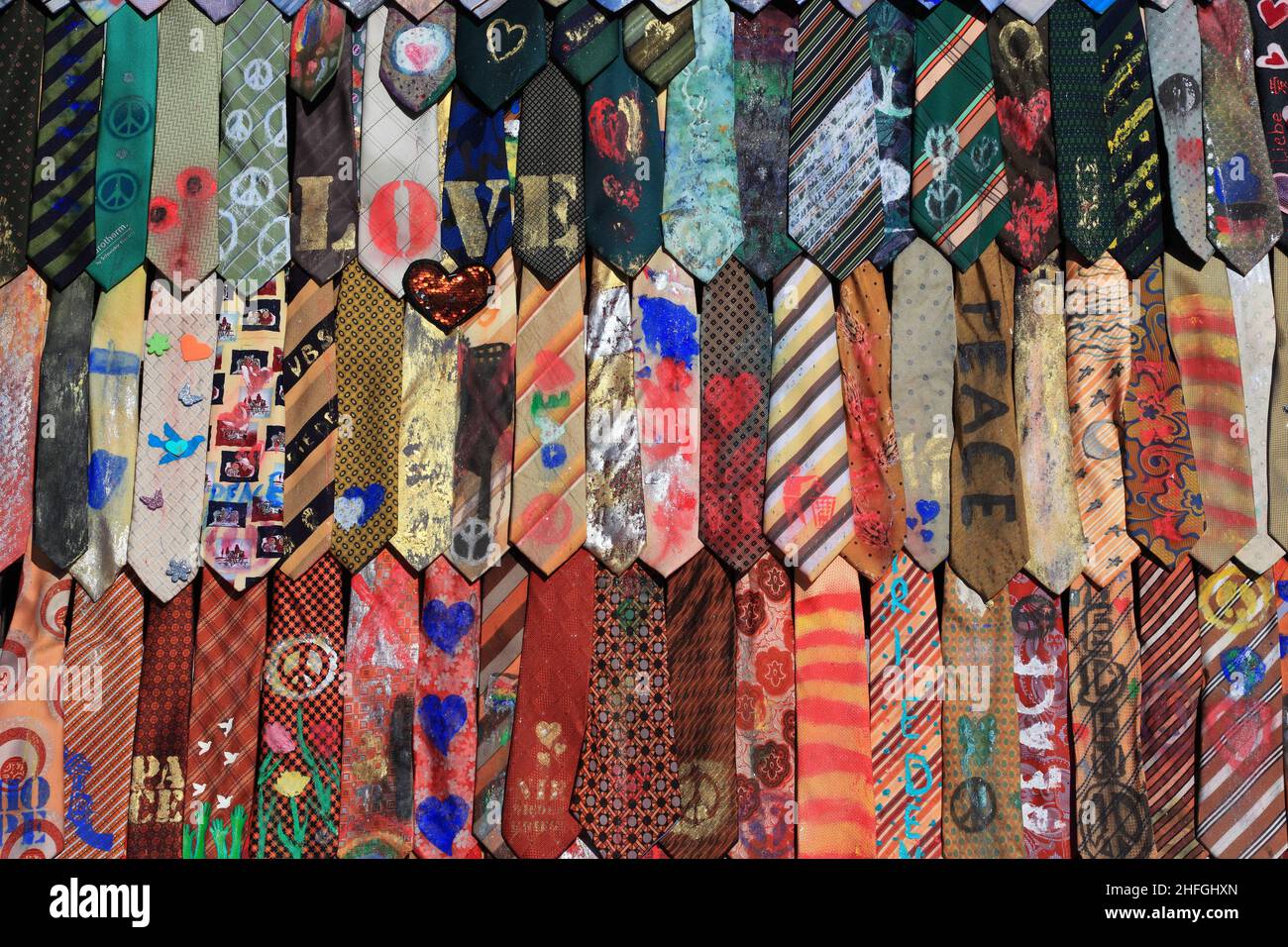 Viele bunte Krawatten  /  Many colorful ties Stock Photo