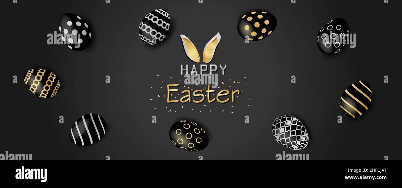 Happy Easter Banner Background Vector illustration Stock Vector