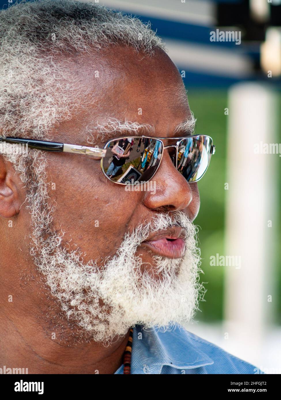 Portrait of a white bearded black man Stock Photo