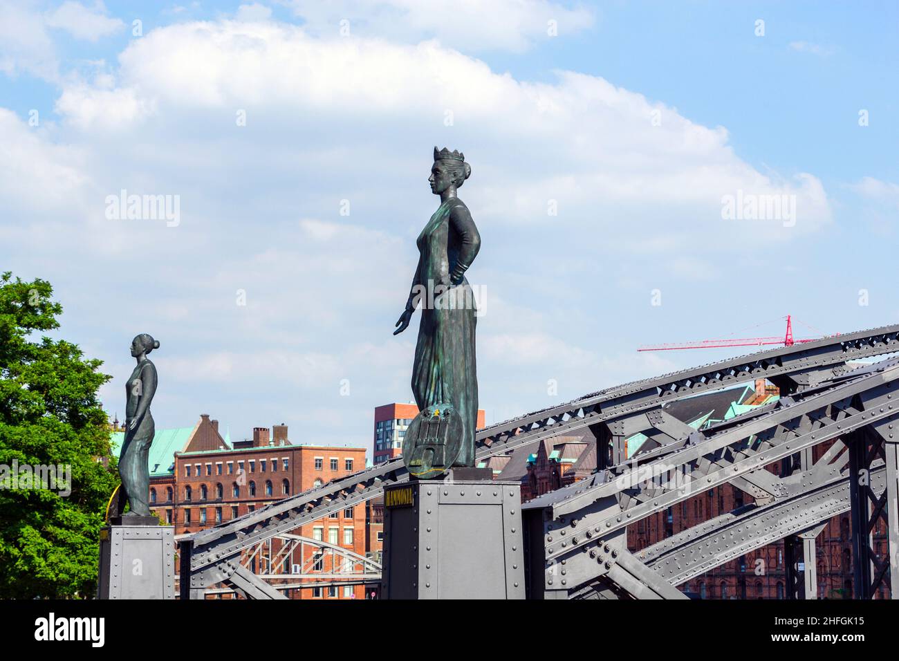 statue of Europa and Hammonia at the Brooks Bridge of Hamburg Stock ...