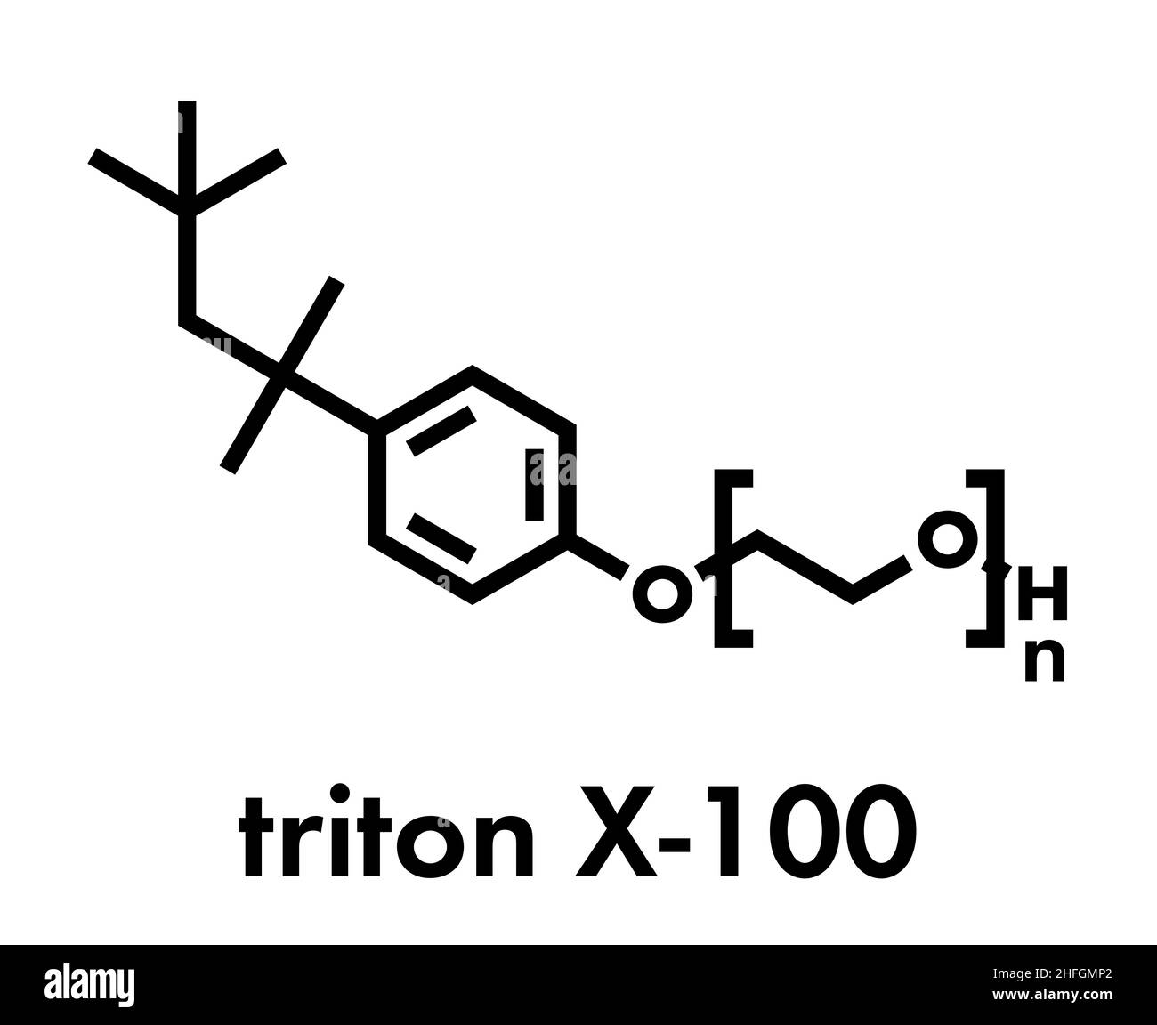 Triton x100 detergent molecule. Skeletal formula Stock Vector Image