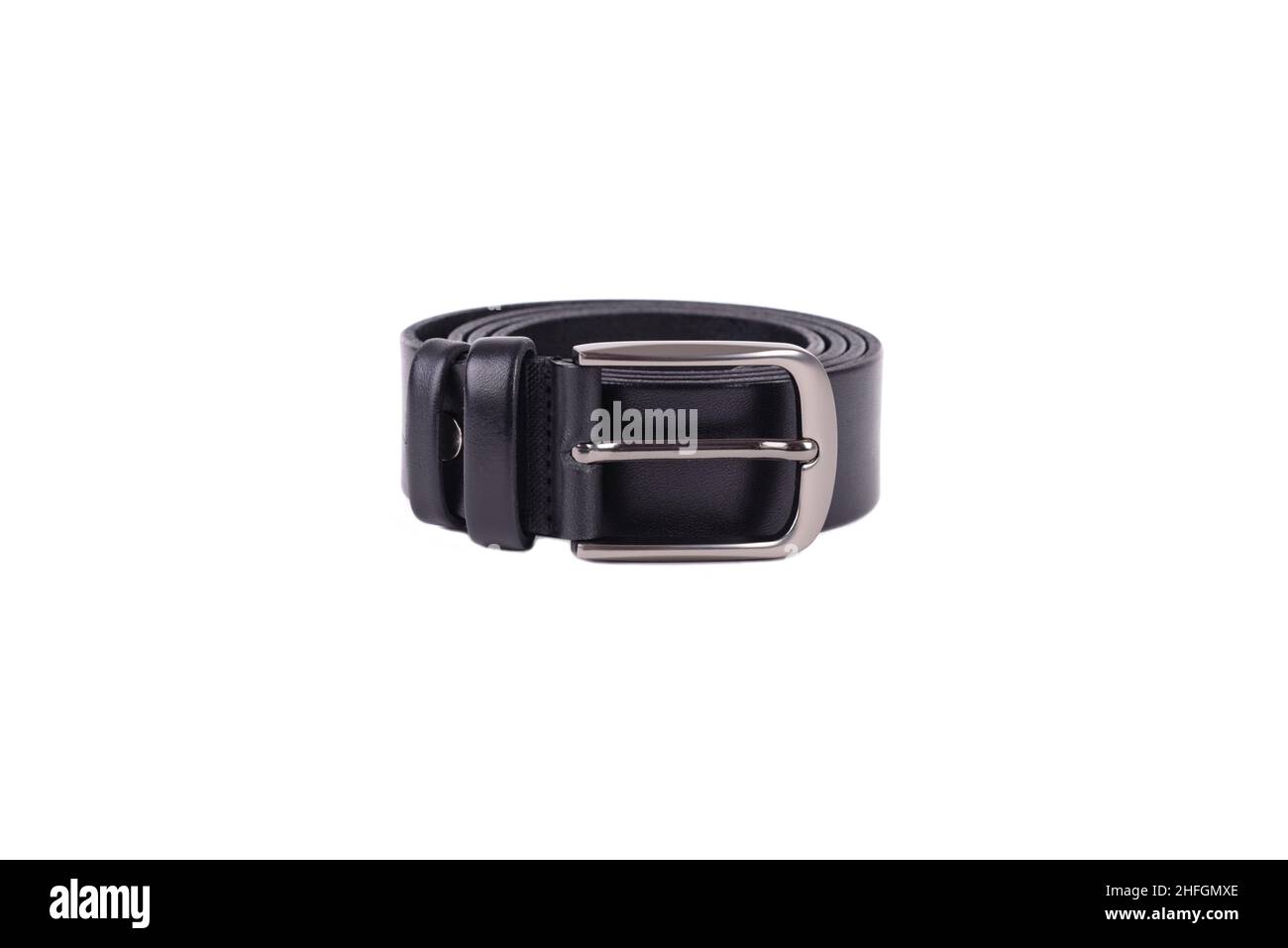 Leather belt isolated on white background Stock Photo - Alamy