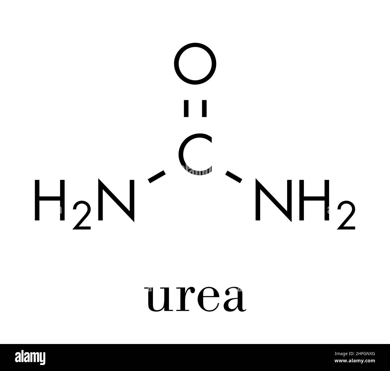 Urea (carbamide) molecule. Used in cosmetics, fertilizer; present in