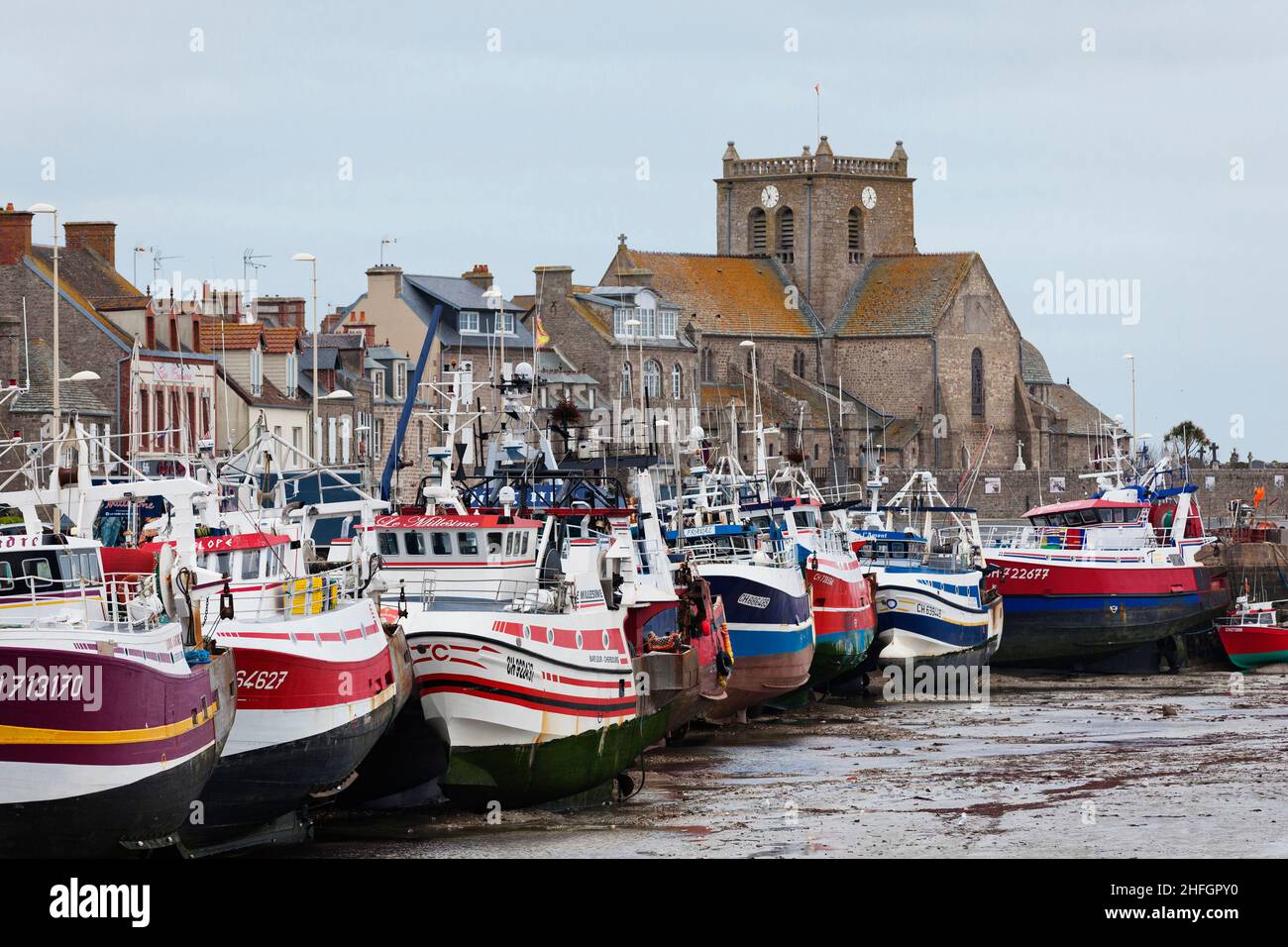 Boats in the port of Barfleur, wonderful small town on the peninsula