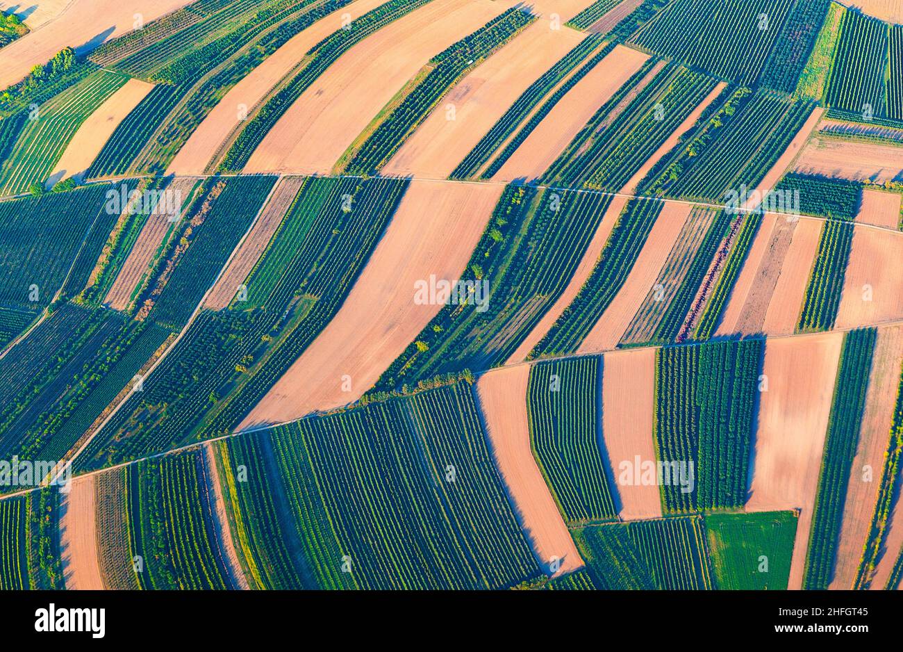 aerial view of green fields and slopes Stock Photo Alamy