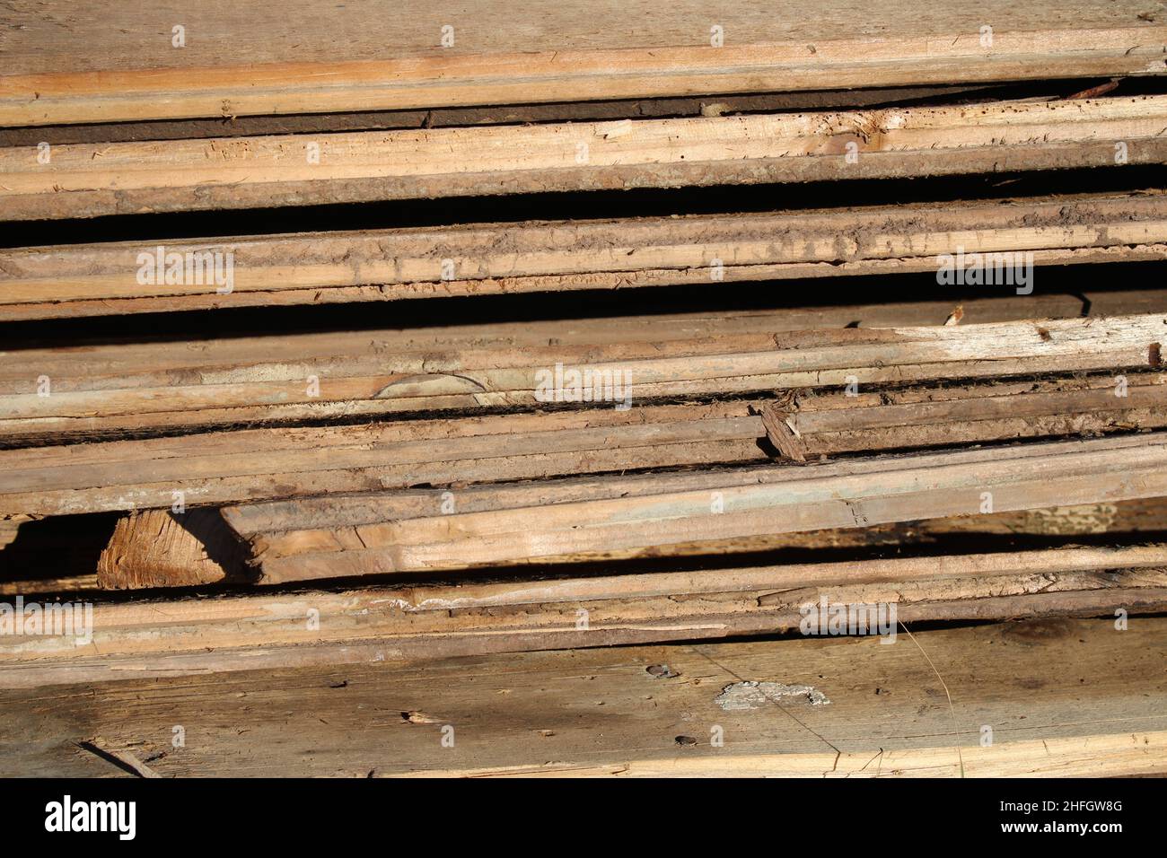 A Pile of Old Tongue and Groove Pine Floor Boards Stock Photo Alamy