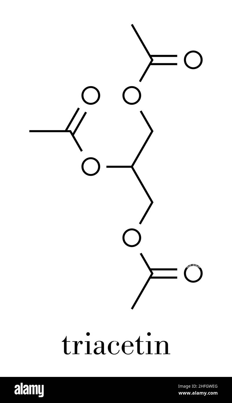 Triacetin (glycerin triacetate) molecule. Skeletal formula Stock Vector ...