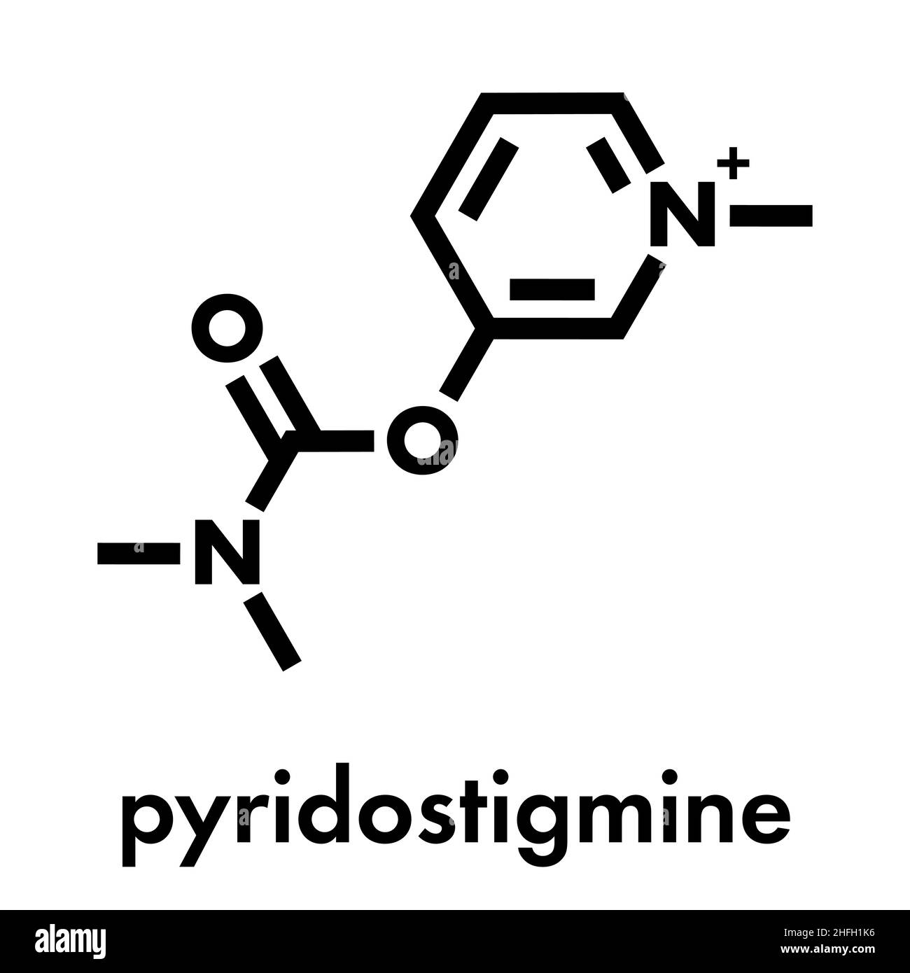 Pyridostigmine cholinesterase drug molecule. Used in treatment of