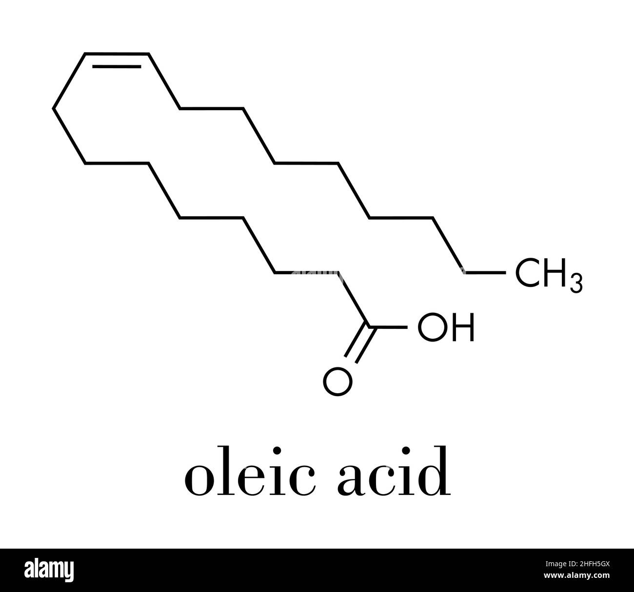 Oleic acid (omega9, cis) fatty acid. Common in animal fats and