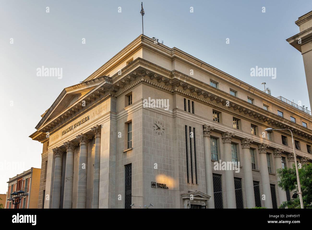 Thessaloniki, Greece July 27, 2021 The Bank of Greece building facde. Thessaloniki is the