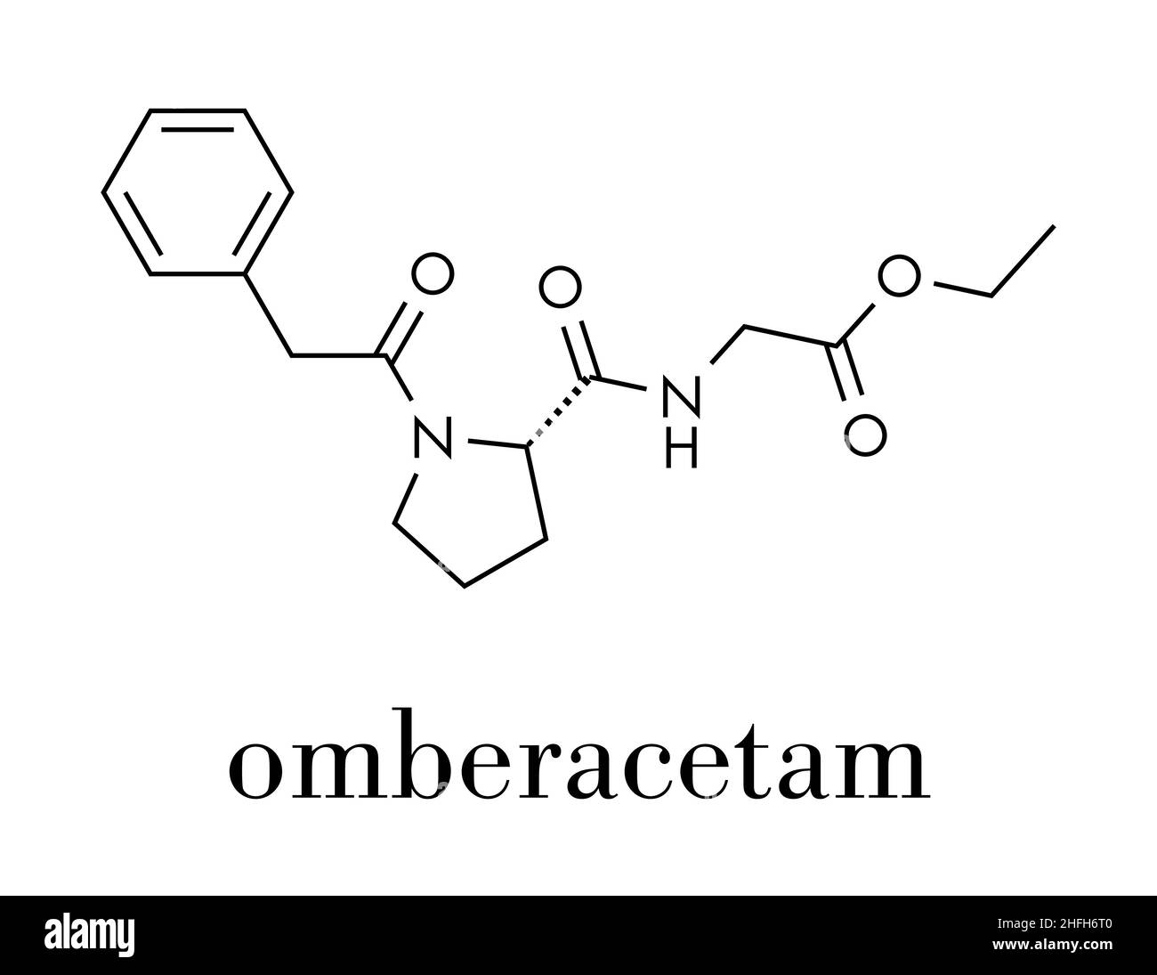 Omberacetam nootropic drug molecule. Skeletal formula Stock Vector ...