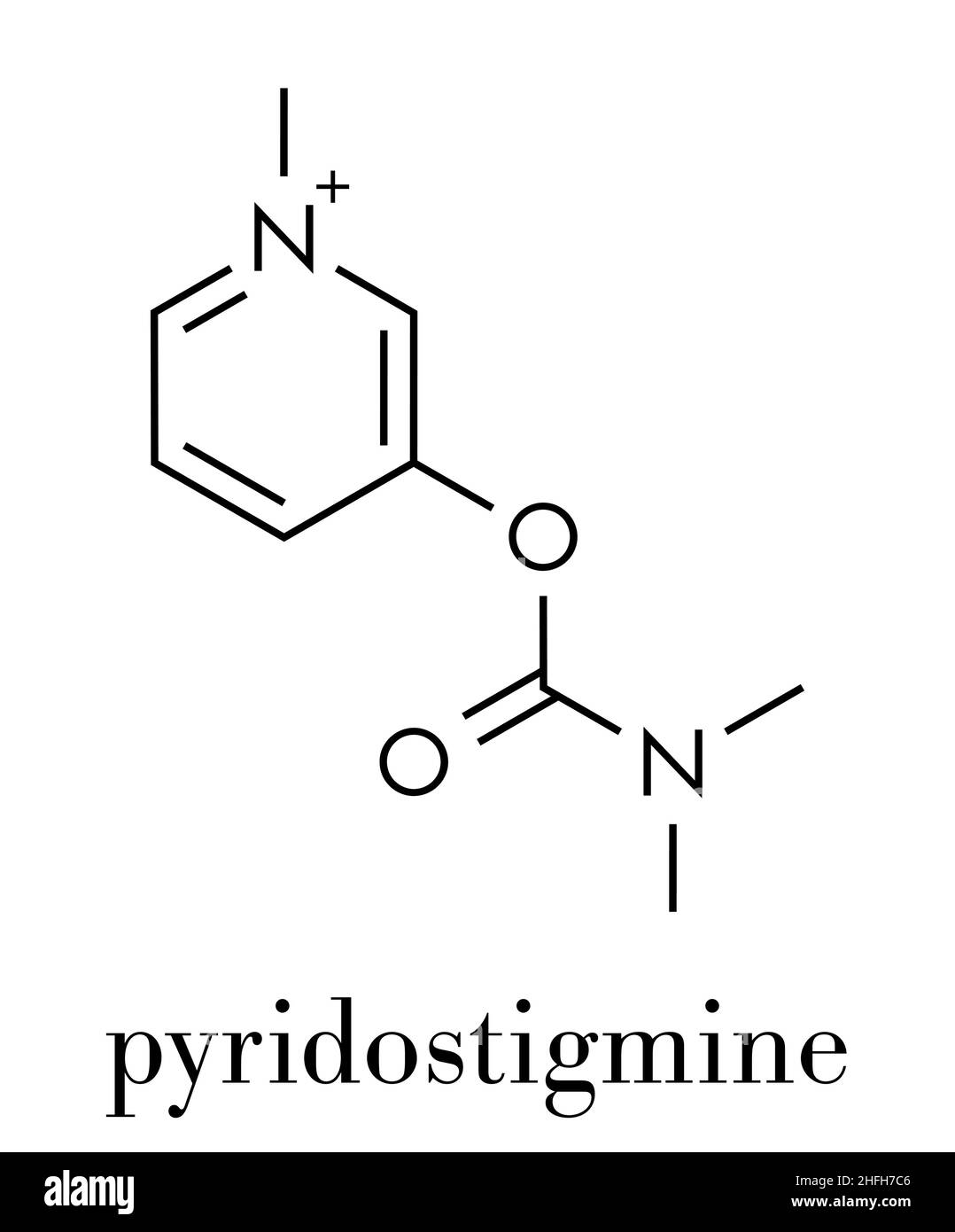 Pyridostigmine cholinesterase drug molecule. Used in treatment of