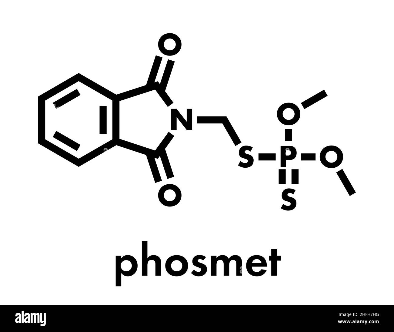 Phosmet organophosphate insecticide molecule. Skeletal formula Stock Vector  Image & Art - Alamy
