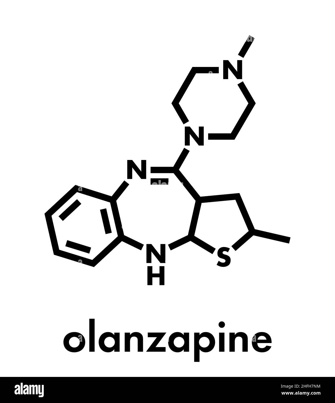 Olanzapine Antipsychotic Drug Molecule Skeletal Formula Stock Vector Image And Art Alamy 1255