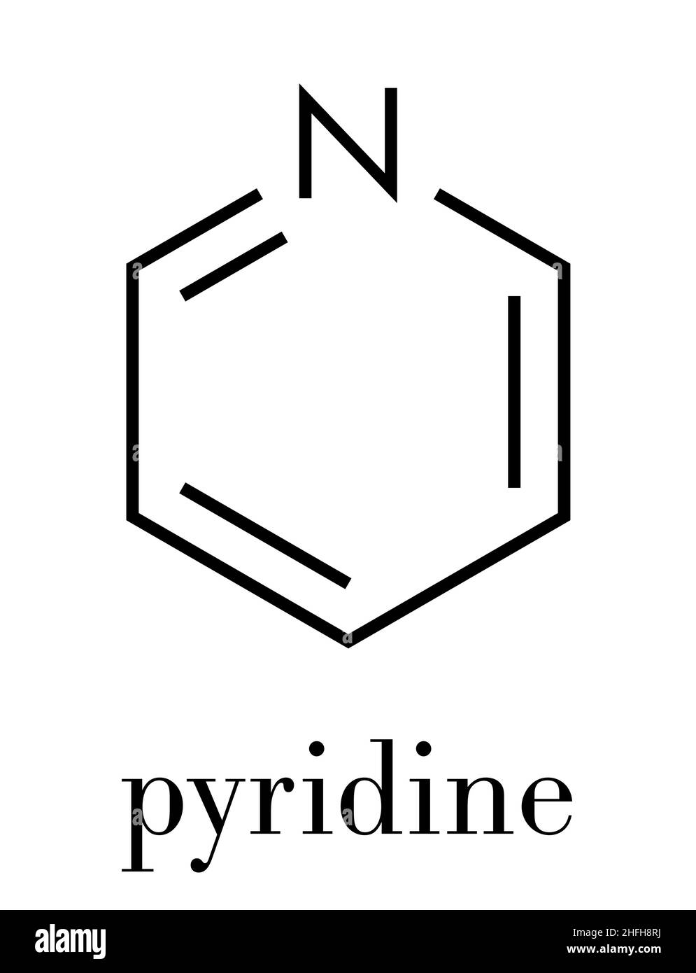 Pyridine chemical solvent and reagent molecule. Skeletal formula Stock ...