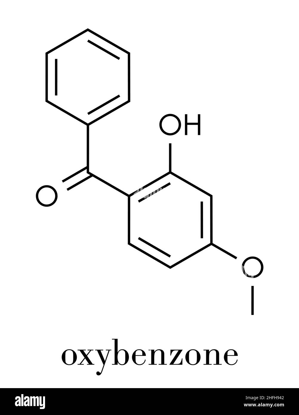 Oxybenzone sunscreen molecule. Skeletal formula Stock Vector Image & Art Alamy