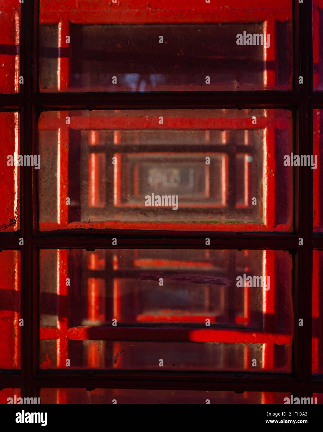 Abstract part of an iconic red telephone box Stock Photo - Alamy