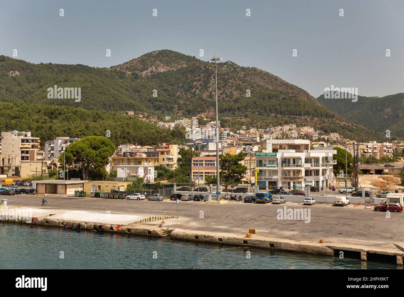 Igoumenitsa, Greece - August 10, 2021: Cityscape with passenger port ...