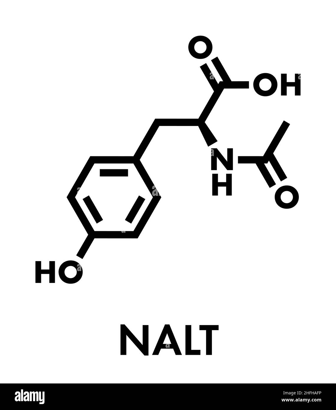 N Acetyl Tyrosine Nalt Molecule Acetylated Form Of The Amino Acid Tyrosine Skeletal Formula