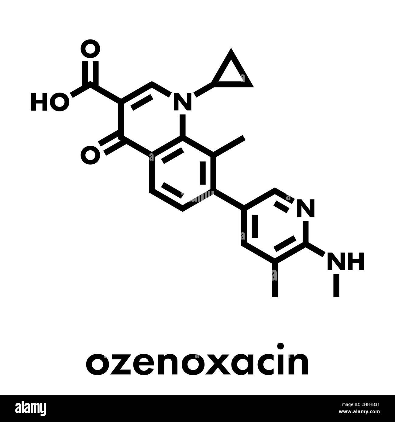 Ozenoxacin antibiotic drug molecule, used in treatment of impetigo