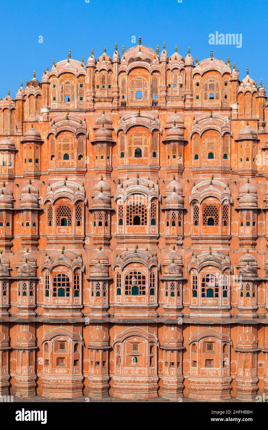 Hawa Mahal, the Palace of Winds in Jaipur, Rajasthan, India. Stock Photo