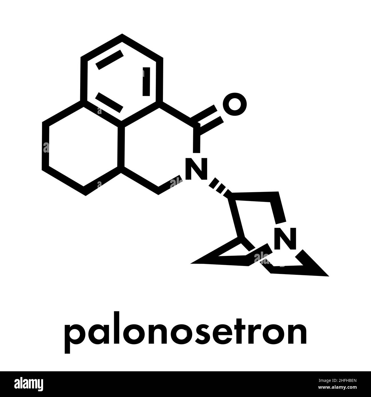 Palonosetron nausea and vomiting drug molecule. 5HT3 inhibitor used to