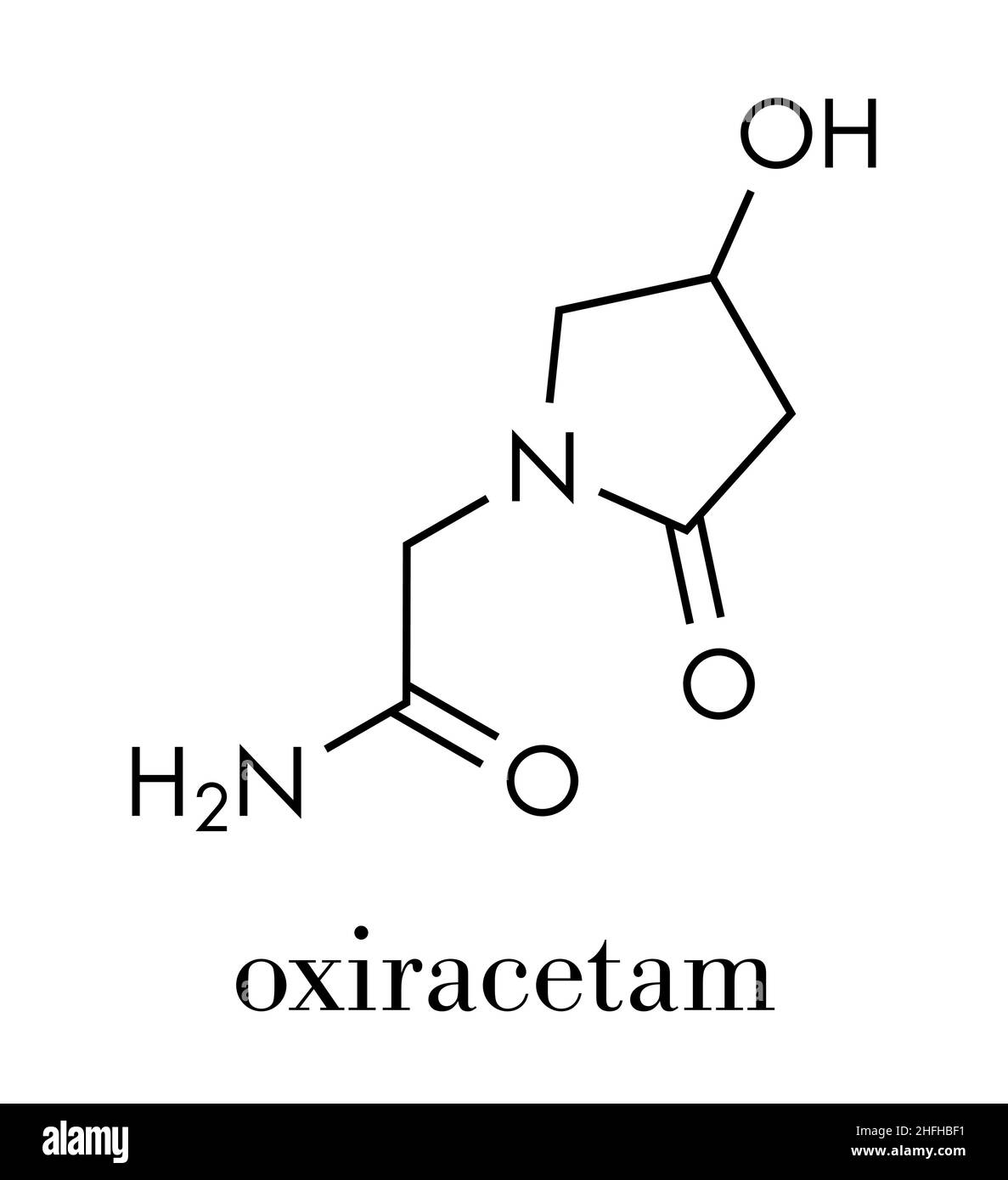 Oxiracetam nootropic drug molecule. Skeletal formula Stock Vector Image ...