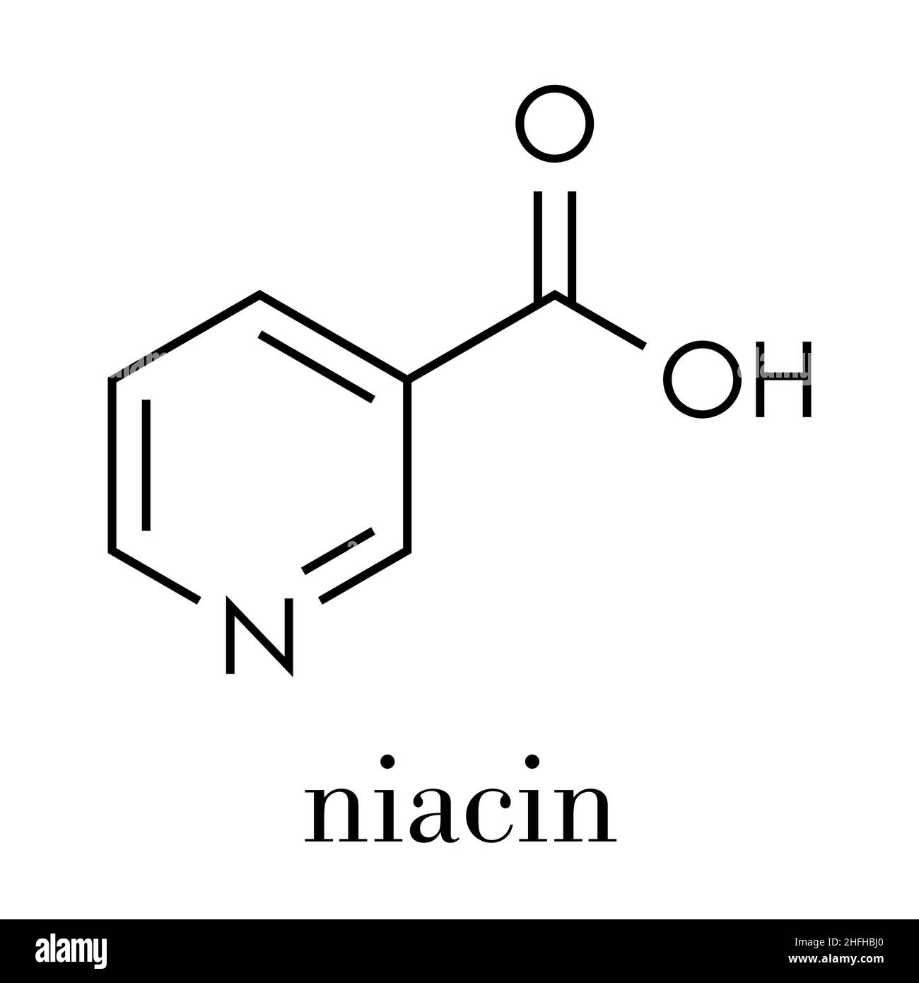 Vitamin B3 (niacin) molecule. Skeletal formula Stock Vector Image & Art Alamy