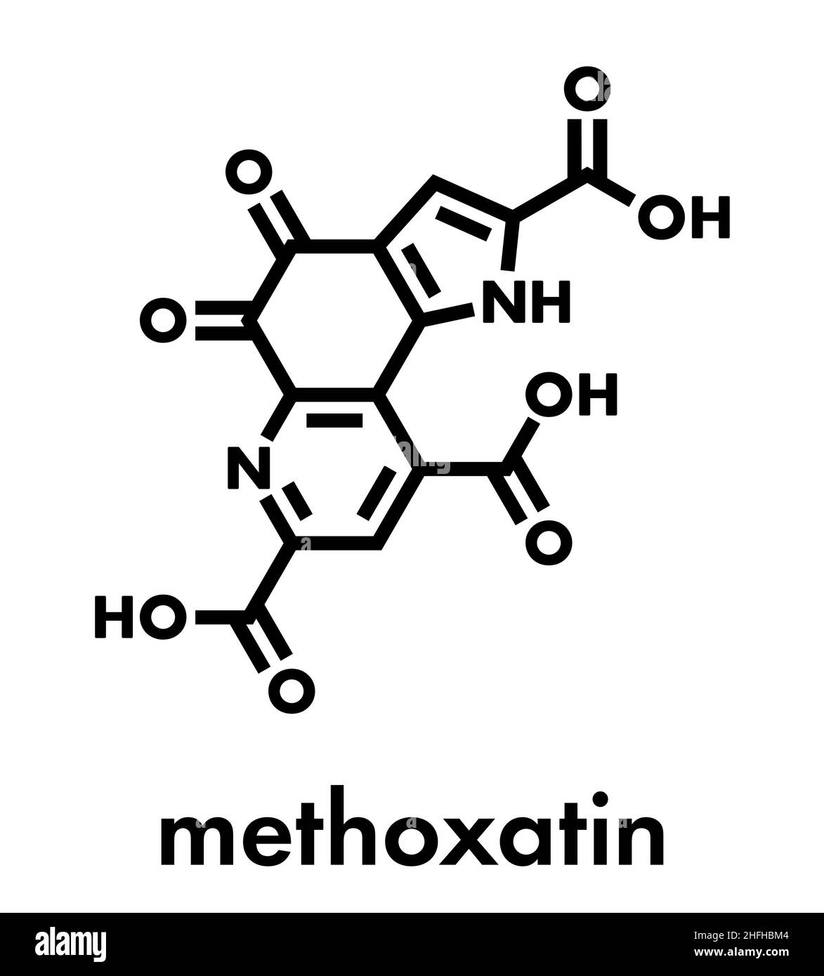 Methoxatin redox cofactor molecule. Skeletal formula. Stock Vector