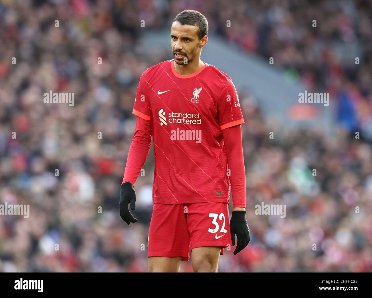 Liverpool, England, 16th January 2022.  Joel Matip of Liverpool during the Premier League match at Anfield, Liverpool. Picture credit should read: Darren Staples / Sportimage Credit: Sportimage/Alamy Live News Stock Photo
