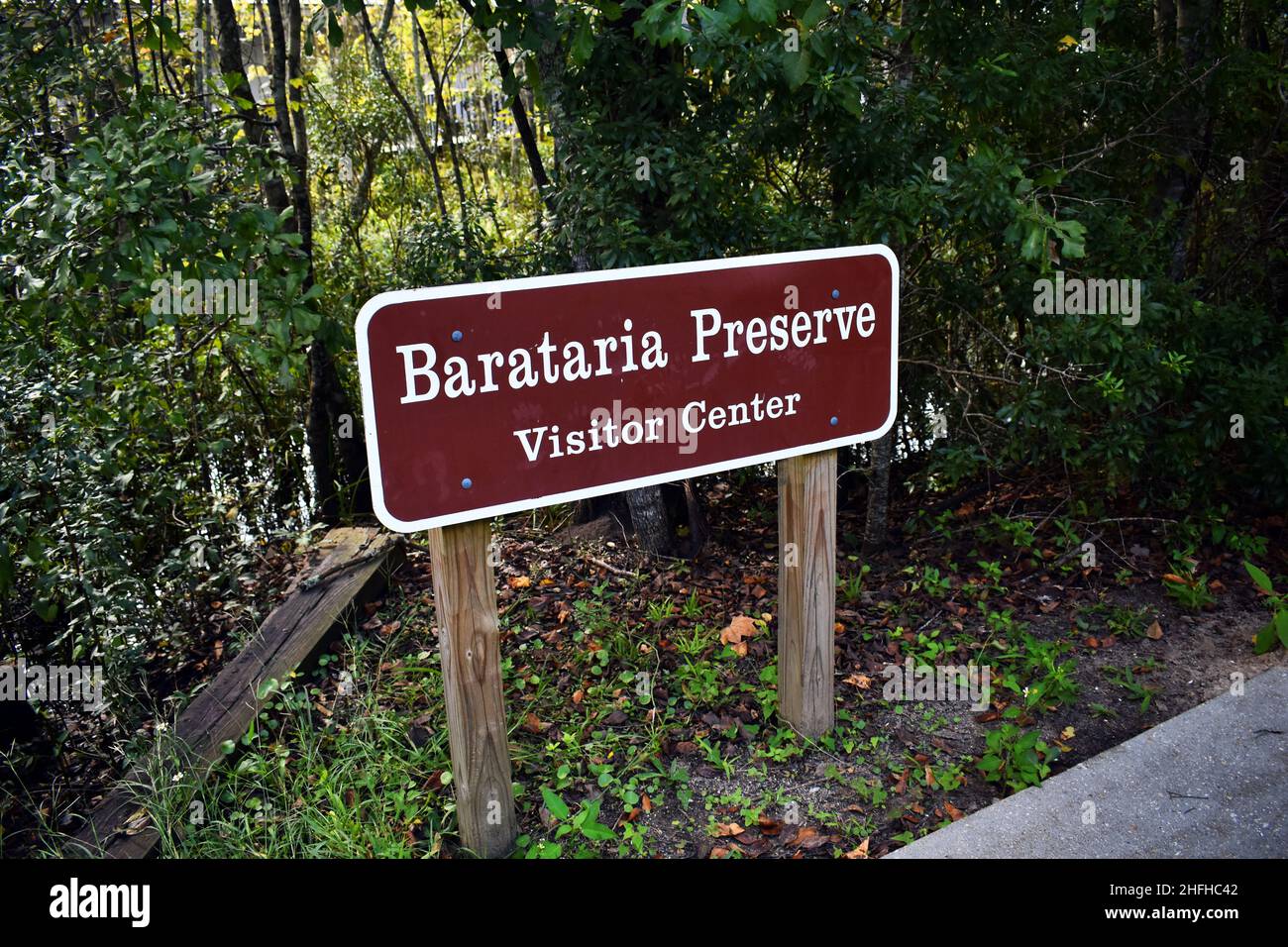 New Orleans, Louisiana. October 25, 2018: Barataria Preserve Visitor Center sign Stock Photo