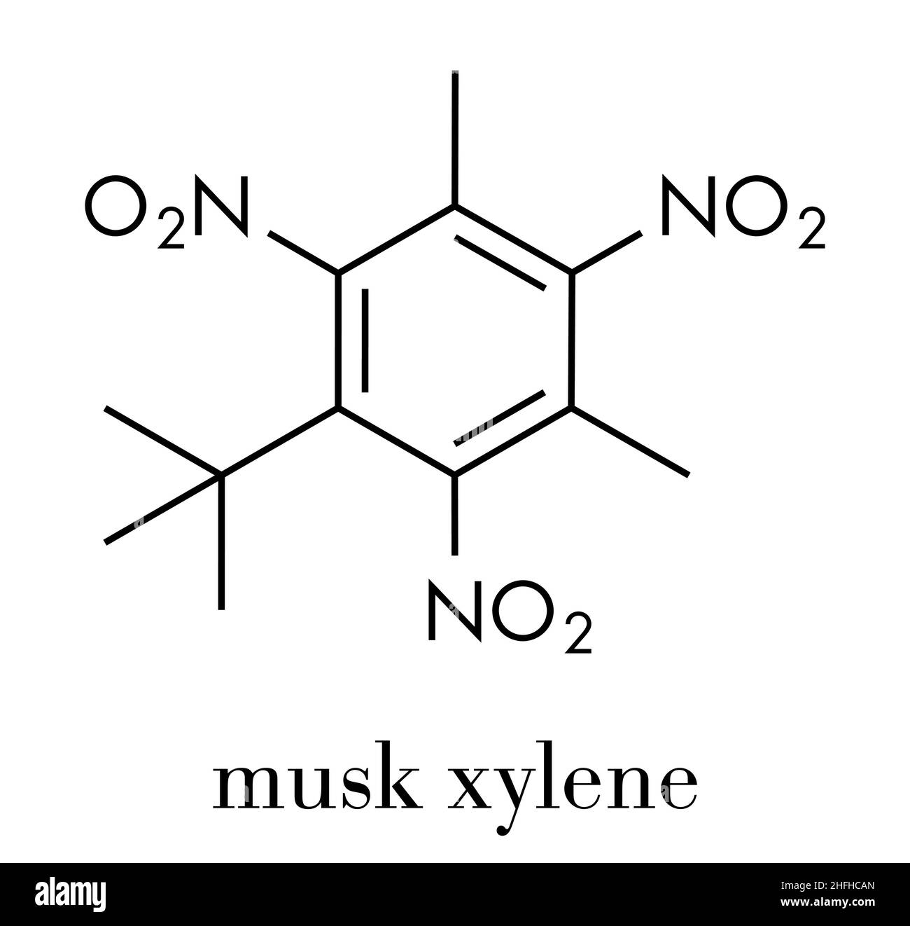 Musk xylene molecule. Highly persistent and bioaccumulative pollutant
