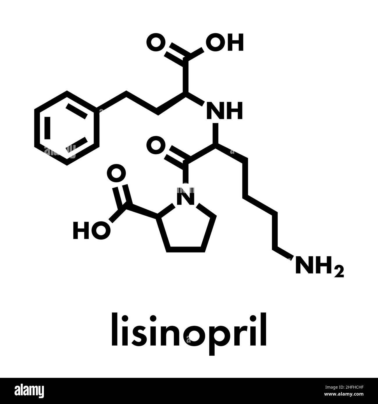 Lisinopril hypertension or high blood pressure drug (ACE inhibitor