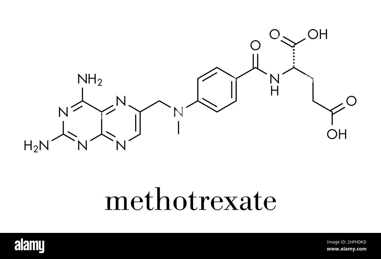 Methotrexate cancer chemotherapy and immunosuppressive drug molecule