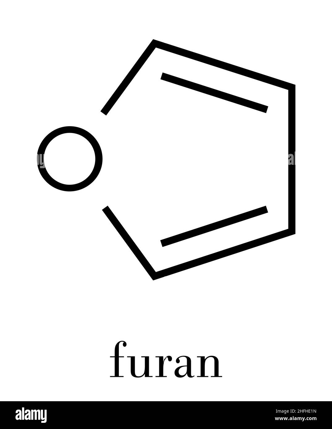 Furan heterocyclic aromatic molecule. Skeletal formula Stock Vector ...