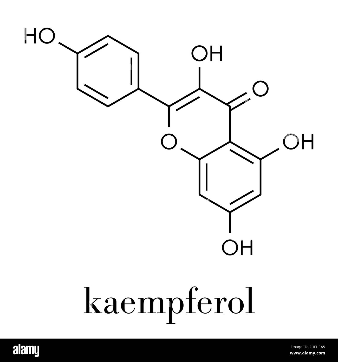 Kaempferol antioxidant molecule. Skeletal formula Stock Vector Image ...