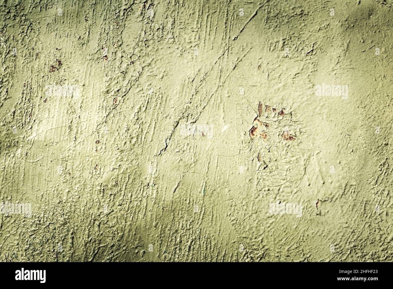 Texture background steel surface rust and paint traces. Vignette. Stock Photo