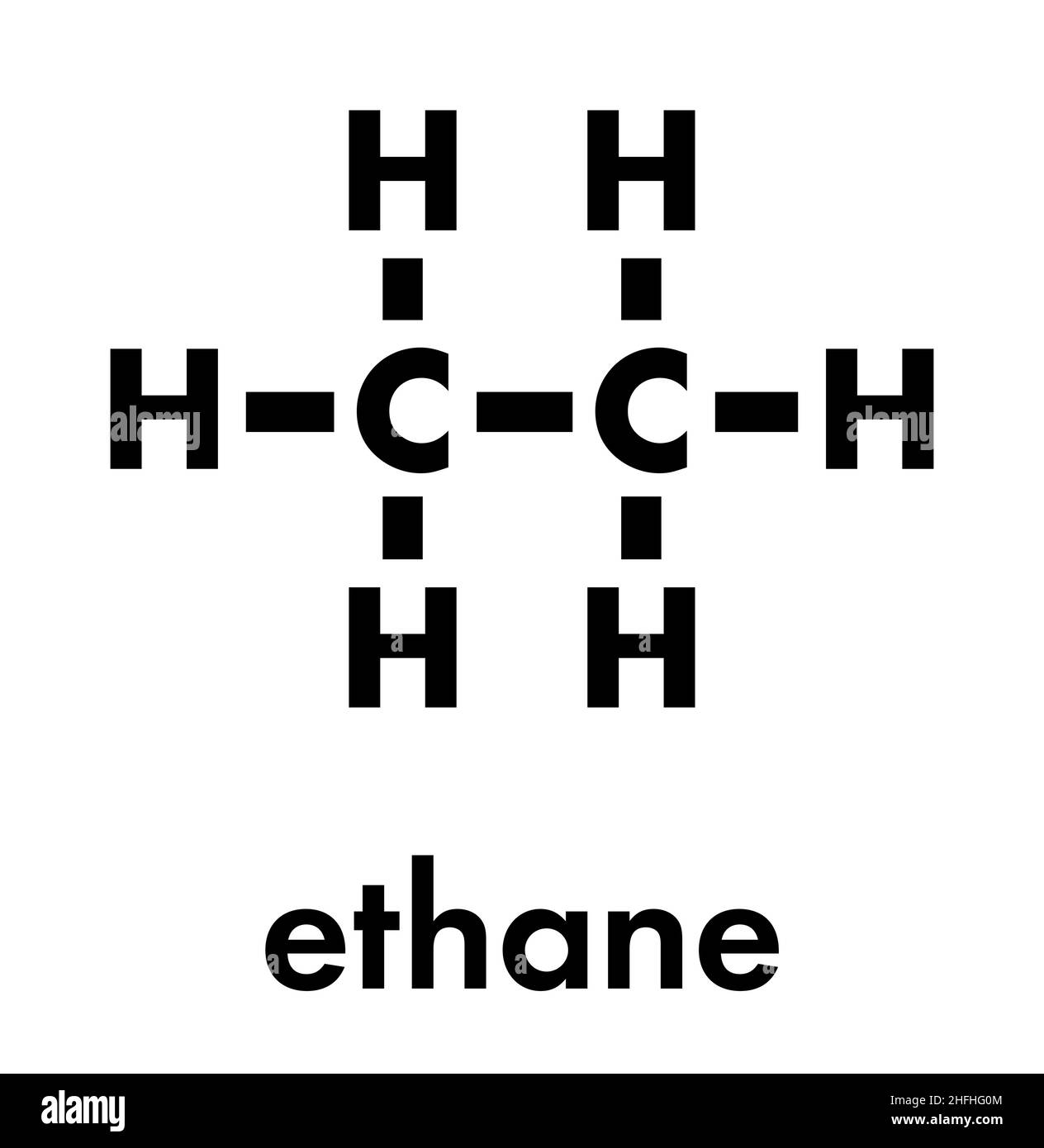 Ethane natural gas component molecule Black and White Stock Photos ...