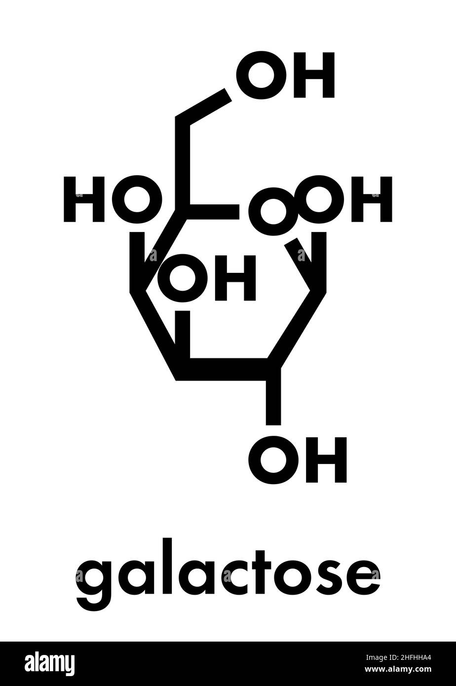 Galactose sugar molecule. Present in milk and dairy products. Skeletal