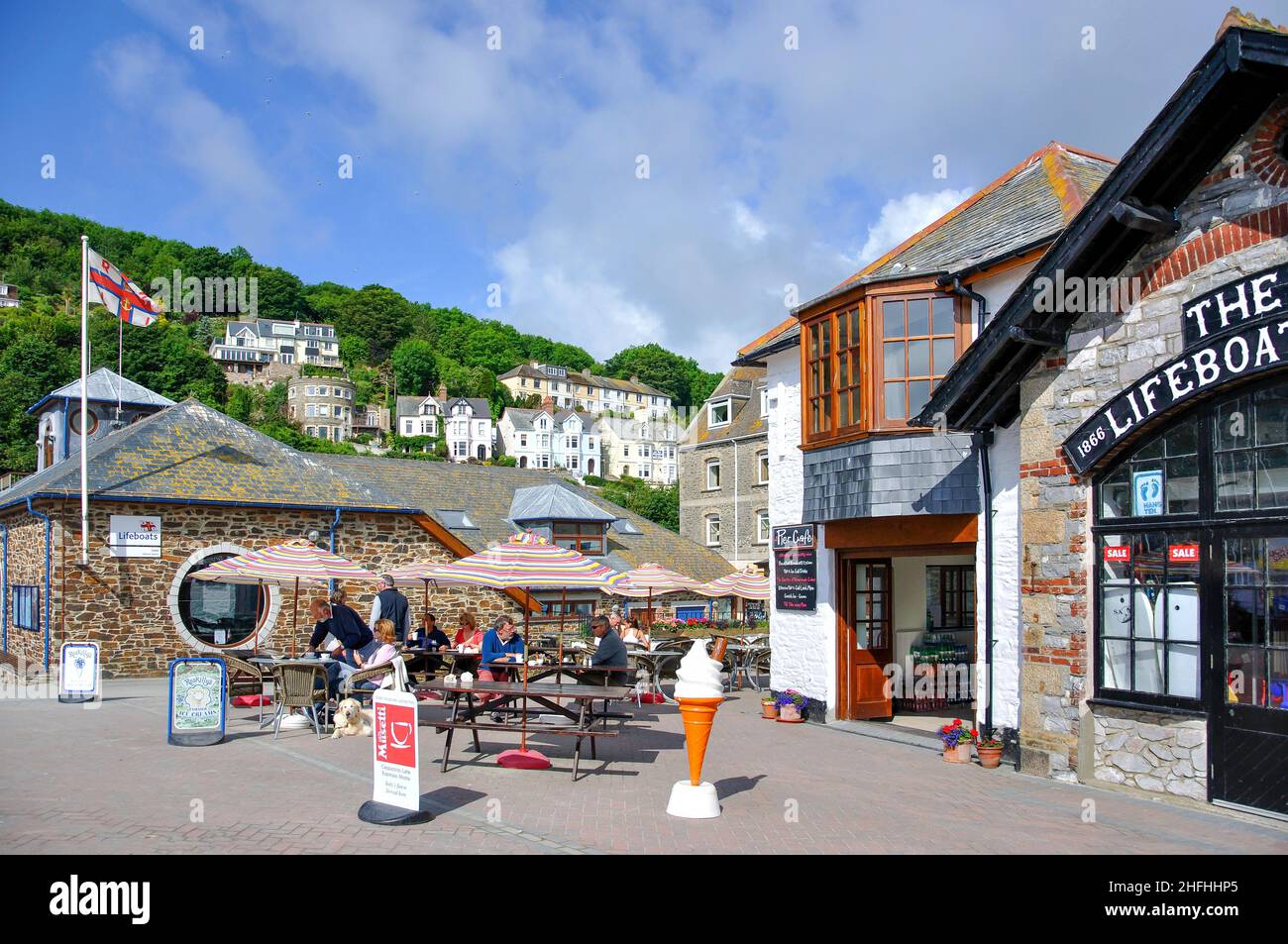 Pier Cafe, Looe, Cornwall, England, United Kingdom Stock Photo