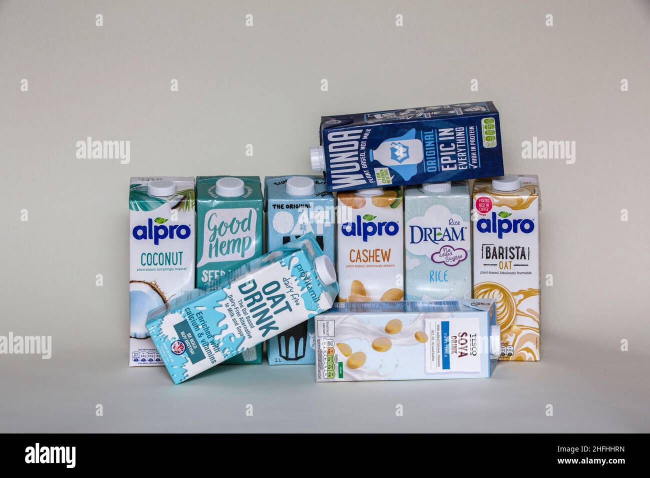 Dairy free milks. Stock Photo