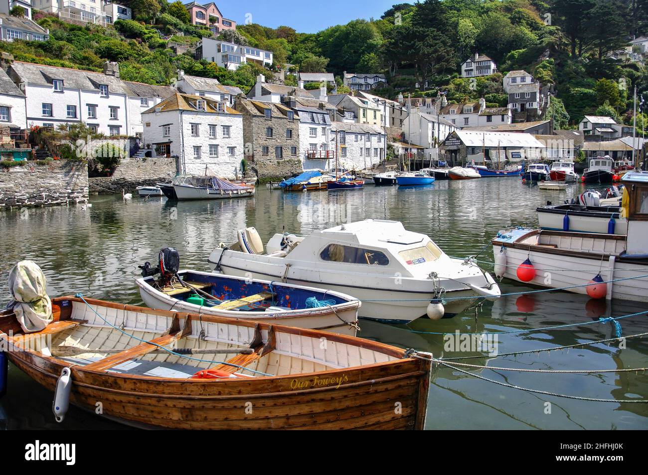 Harbour view, Polperro, Cornwall, England, United Kingdom Stock Photo