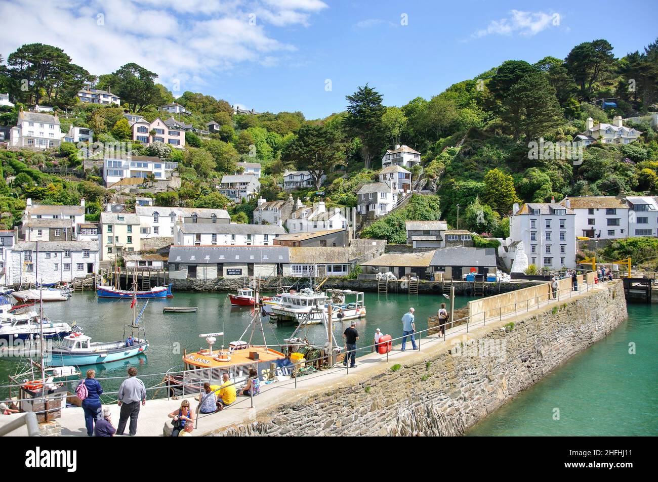 Harbour view, Polperro, Cornwall, England, United Kingdom Stock Photo