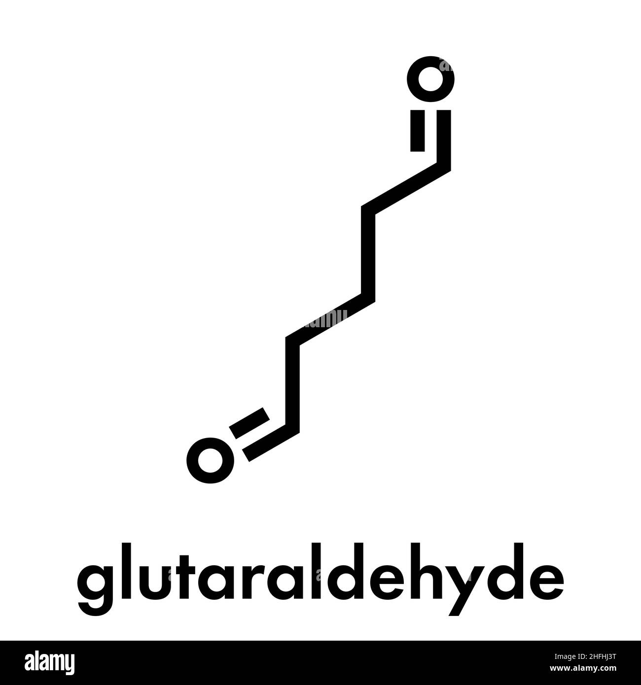 Glutaraldehyde (glutaral) disinfectant molecule. Used in disinfection