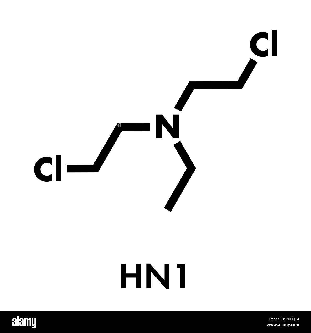 HN1 nitrogen mustard molecule. Skeletal formula Stock Vector Image