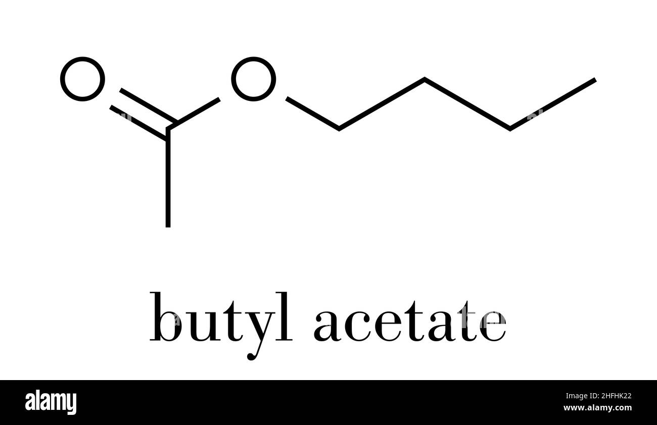 Butyl acetate molecule. Used as synthetic fruit flavoring and as organic  solvent. Skeletal formula Stock Vector Image & Art - Alamy