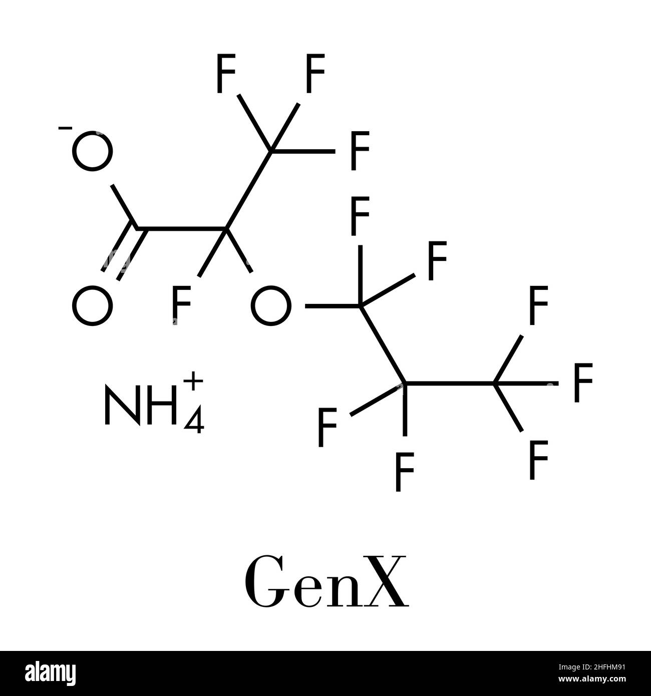 Ammonium perfluoro(2methyl3oxahexanoate) molecule, also known as